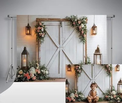 Immagine prodotto di Sfondo con fiori in legno 7x5 piedi – Oggetti di scena per studio fotografico