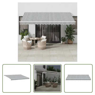 Immagine prodotto di The Living Store Tenda da sole con illuminazione a LED Manuale Antracite e Bianco 450x300 cm