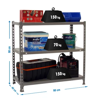 Produktbild von Metallregal ECOCLICK 3/400 900 GRAU