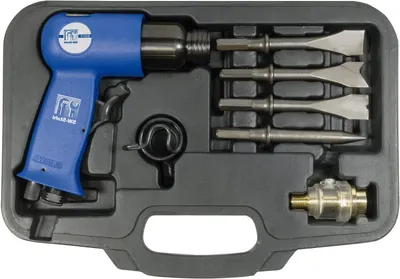 Productafbeelding van Beitel Hammer Set - Perslucht Gereedschap - Metaal Bewerken - 8 Delige Set - 3000 Slagen/min - Blauw