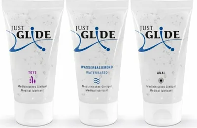 Produktbild von Just Glide - 3er-Set x 50 ml Analgleitmittel auf Wasserbasis für Sexspielzeug