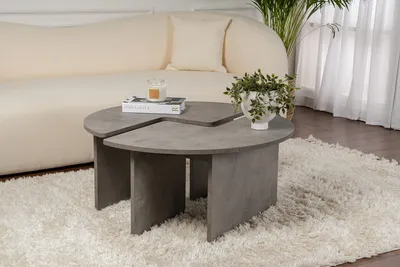 Obrázek produktu pro Skye Decor, Moira - Concrete Grey, konferenční stolek, betonově šedá, 100 % melaminová deska, 90 x 90 x 41 cm