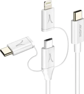 Produktbild von Akashi ALTECO3N1TC Kabel USB 1 m USB C White