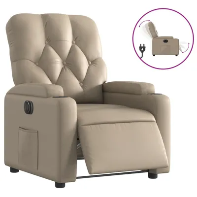 Image de Fauteuil inclinable électrique Cappuccino Similicuir