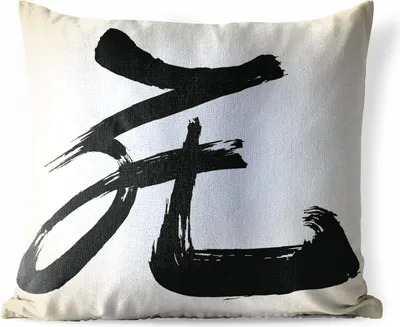 Produktbild von MuchoWow® Outdoor Kissen - Chinesisches Zeichen für das Demonstrativpronomen welches - 50x50 cm - Wetterfest - Lounge Kissen - Komfortabel - Kissen mit Bild