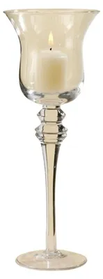 Produktbild von Teelichthalter Glas klar Pokal Vase H. 30 cm