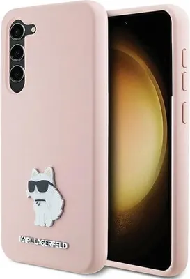 Produktbild von Fall Karl Lagerfeld Silikon Choupette Metall Pin Na Samsung Galaxy S23+ - Różowe