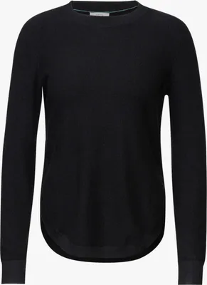 Produktbild von CECIL Rundhalspullover 'Structured Cosy', B303092, Black, Gr. XL