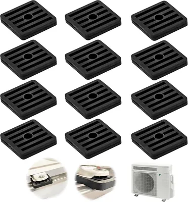 Produktbild von 12 Stück Schwingungsdämpfer Klimaanlage aus Gummi, Vibrationsdämpfer Klimaanlage Gummipuffer Schwingungsdämpfer Antivibrationsfüße Stoßdämpfer, Schwarz