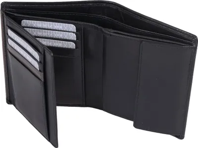 Produktbild von Herrenbörse Herren Geldbörse Leder querformat schwarz/grau