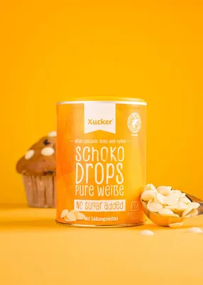 Produktbild von Xucker Schoko-Drops Weiße Schokolade, zuckerarm mit Xylit, 750g