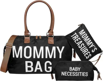 Immagine prodotto di Borsa mamma - Nero, set di 3 pezzi