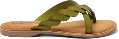 Produktbild von Lazamani Avi Damen Leder-Zehentrenner Green Größe 40
