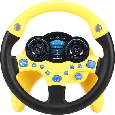 Produktbild von Frühkindliches Lernspielzeug, CO-Fahrer, simuliertes Lenkrad, gelb, für Kinder