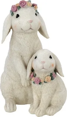 Produktbild von Osterhasen Mama mit Kind, Blumenschmuck