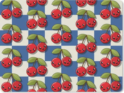 Produktbild von MuchoWow® Mauspad Mousepad Mädchen - Kirsche - Essen - Muster - Mädchen - Kinder - Mädchen 23x19 cm - Mousepads - Maus Mat - Pad - Mausunterlage - Schreibtischunterlage - Mauspad