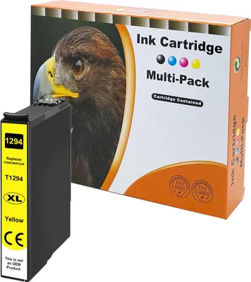 Produktbild von D&C Tintenpatronen ersetzt Epson T1294 Yellow, kompatibel mit WorkForce WF-3520 WF-3540 WF-7515, Stylus SX235W SX425W SX445W