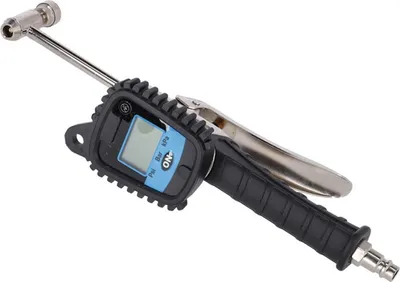 Produktbild von Reifenfüllpistole mit Manometer, Alligator für SV/AV, bis 10 bar/145 psi, digital, silber/schwarz
