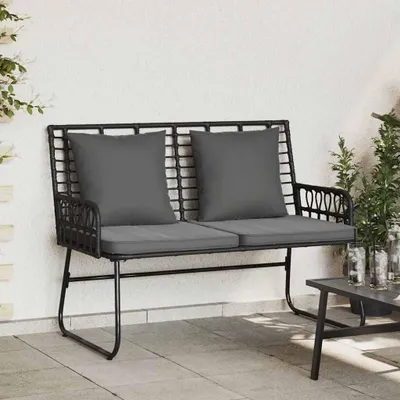 Immagine prodotto di Maison Exclusive - Panchina da giardino in polyrattan nero e antracite