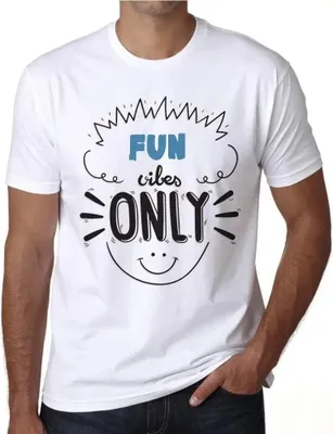 Produktbild von Herren Grafik T-Shirt Nur Spaßvibrationen – Fun Vibes Only – Öko-Verantwortlich Vintage Jahrgang Kurzarm Lustige Druck Geburtstag Geschenk Mann