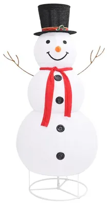 Productafbeelding van vidaXL LED-sneeuwpop kerstdecoratie, luxe stof, 180 cm