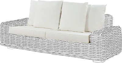 Produktbild von BELIANI Ersatzbezüge Weiß aus Stoff 6-teilig mit Reißverschlüssen Modern Outdoor Rücken- und Sitzkissenbezüge für Gartenmöbel Gartensofa Loungemöbel