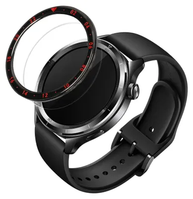 Produktbild von kwmobile Schutzring kompatibel mit Xiaomi Watch S4 /Watch S4 eSIM / Watch S3 Fitnesstracker - Bezel Ring Lünette in Schwarz Rot