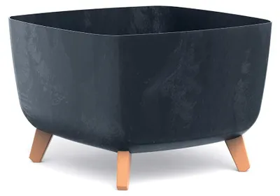Produktbild von BirnePower Blumentopf Gracia Square Effect Beton Optik mit Füßen Pflanzkübel quadratisch (Anthrazit Beton, 39cm)