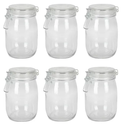 Produktbild von 6x Drahtbügelglas 0,95L Eimachgläser Einweckglas Vorratsglas Marmeladengläser