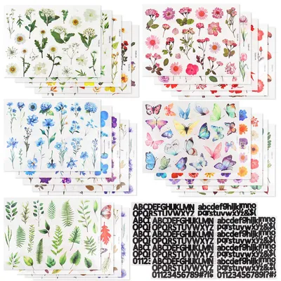 500 Blumenaufkleber + 260 Briefaufkleber, selbstklebend, für Scrapbooking