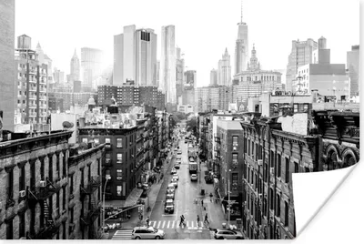 Produktbild von MuchoWow® Poster Straßen von New York - schwarz und weiß 180x120 cm - Fotoplakat