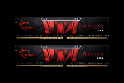 Produktbild von DIMM 32 GB DDR4-2666 (2x 16 GB) Dual-Kit (schwarz/rot, F4-2666C19D-32GIS, Aegis DDR4, INTEL XMP)