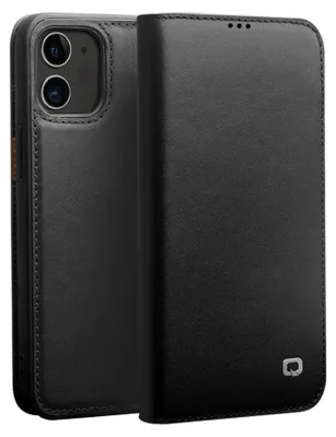 Obrázok produktu pre Puzdro Bookcover pre Apple iPhone 12 Pro čierne flipové puzdro z umelej kože