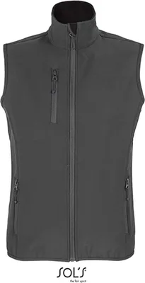 Produktbild von SOLs 03826 | WomenŽs Falcon Zipped Damen Softshell Bodywarmer - Farbe: Charcoal Grey (Solid) - Größe: 3XL
