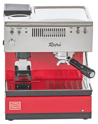 Zdjęcie produktu dla Ekspres do kawy Quick Mill Retro 0835 z wbudowanym młynkiem, czerwony