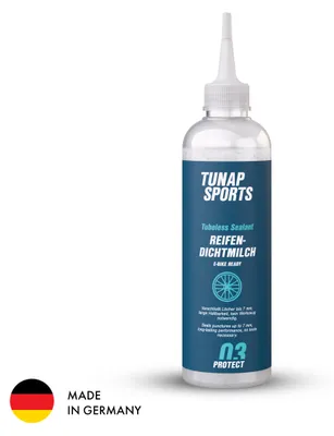 Produktbild von TUNAP SPORTS Reifendichtmilch 250 ml | Tubeless Sealant für MTB, Gravel, Rennrad & E-Bike | Verschließt Löcher bis 7 mm | Schnelle & einfache Anwendung | Zuverlässiger Pannenschutz
