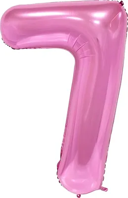 Obrázok produktu pre Fóliový balón číslo 7, cca 100 cm, ružový