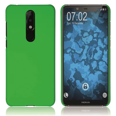 Produktbild von PhoneNatic Case kompatibel mit  Nokia 5.1 Plus - Hülle grün gummiert Hard-case Cover