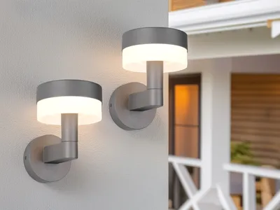 Produktbild von 2er Set LED Außenwandleuchten Anthrazit moderne Terrassenbeleuchtung, Höhe 22cm