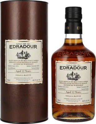 Produktbild von Edradour 12 Years Old Burgundy Cask Highland Single Malt Whisky 2011 48,2% Vol. 0,7l in Geschenkbox