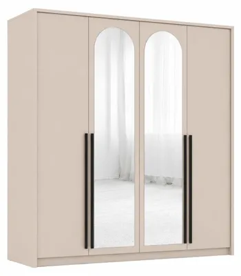 Produktbild von Kleiderschrank mit Spiegel, Sandbeige, 205 x 65 x 217,2 cm, KI-generiertes Bild