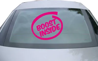 Produktbild von Indigos UG - Aufkleber Heckscheibe & Motorklappe DE7049 - pink - 600x539 mm - boost inside Auto - Auto Scheiben Fenster Heckklappe Tuning Racing JDM - Die cut