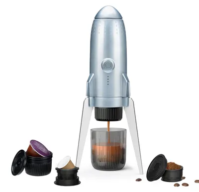 Tragbare 3-in-1 Espressomaschine, 19 bar, für Kapseln & Kaffeepulver, Spacegrau