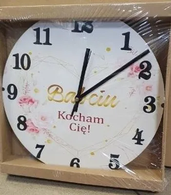 Zdjęcie produktu dla zegar ścienny  30cm  Babciu Kocham CIę