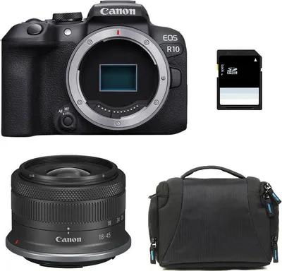 Immagine prodotto di CANON EOS R10 + RF-S 18-45mm f/4.5-6.3 IS STM + borsa + scheda SD da 8 GB