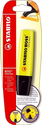 Produktbild von Textmarker Boss Original gelb Blisterkarte Packung mit 10 Stück