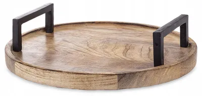 Produktbild von Artpol Serviertablett Mangoholz Schwarz Boho 30cm
