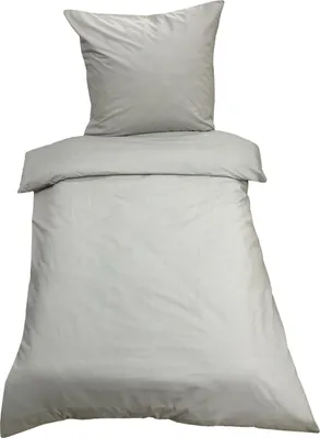 Produktbild von Bettwäsche 135x200 Mikrofaser Uni Deckenbezug Bettbezug Garnitur Set 2-4 teilig, Farbe:Grau, Anzahl an Teilen:2 - teilig