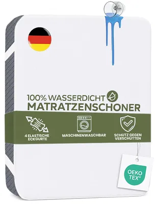 Matratzenschoner 180x200 cm, wasserdicht, atmungsaktiv, Oeko-TEX