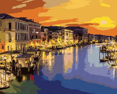 Produktbild von Zuty - Malen nach Zahlen - CANAL GRANDE IN EINER SOMMERNACHT IN VENEDIG, 40x50 cm, ohne Keilrahmen